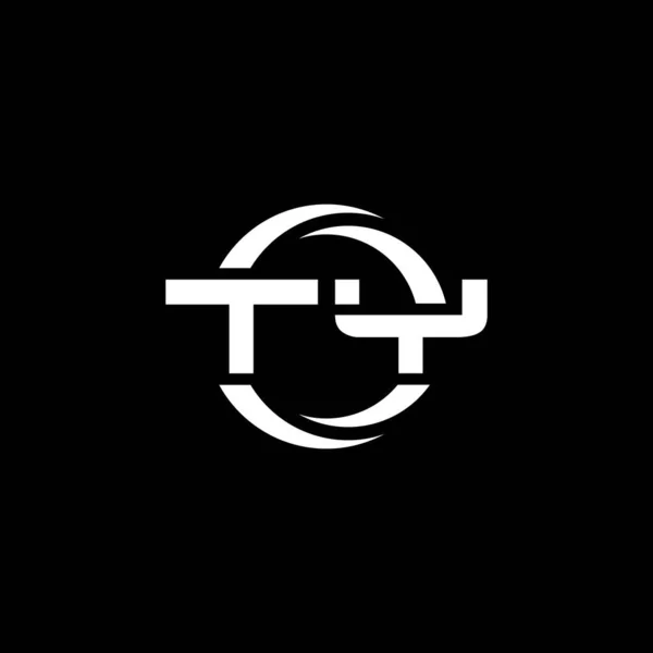 Monogram Λογότυπο Γράμμα Απλό Σχήμα Και Κύκλο Στρογγυλεμένο Πρότυπο Σχεδιασμού — Διανυσματικό Αρχείο