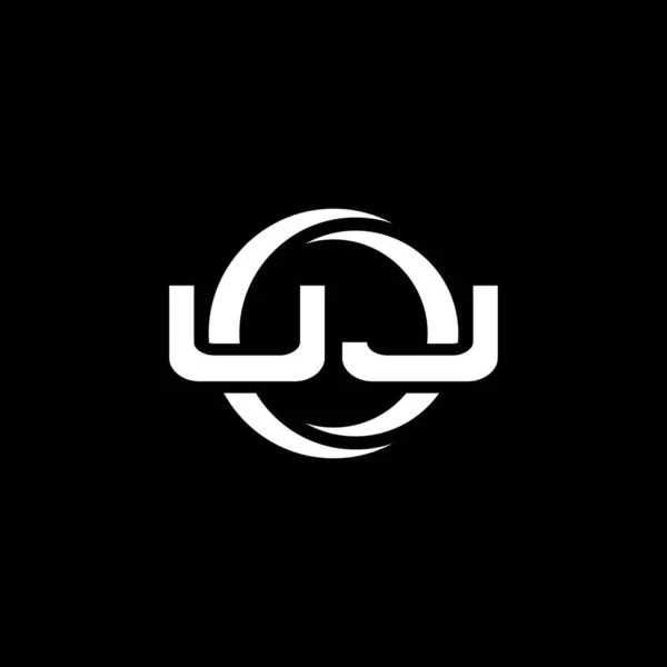 Logo Písmeno Jednoduchým Tvarem Kruhovým Zakulaceným Designem Šablony Izolované Černém — Stockový vektor