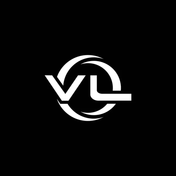 Monograma Logotipo Letra Com Forma Simples Círculo Modelo Design Arredondado — Vetor de Stock