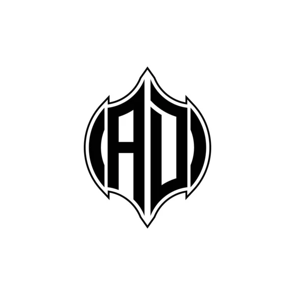 Monogram Logo Lettera Con Linea Gemoteric Design Stile Forma Arrotondata — Vettoriale Stock