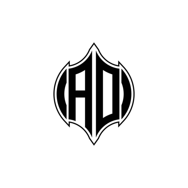 Monogram Logo Lettera Con Linea Gemoteric Forma Arrotondata Disegno Stile — Vettoriale Stock