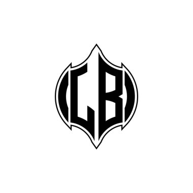 Gemoteric çizgisi olan JB Monogram logo harfi izole arkaplanda yuvarlak biçim tasarımı, silinmiş harf monogramı