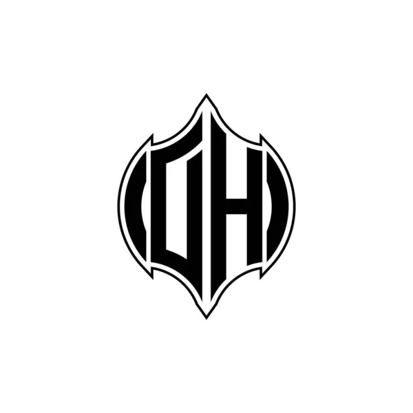 Logo Monogram Lettera Con Linea Gemoteric Design Stile Forma Arrotondata — Vettoriale Stock
