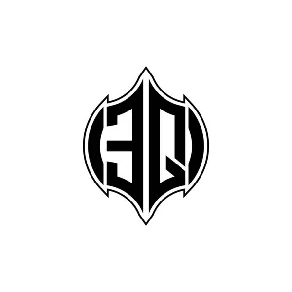 Monogram Logo Lettre Avec Ligne Gemoteric Forme Arrondie Conception Style — Image vectorielle