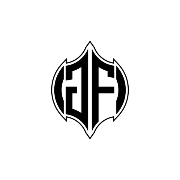 Monogramm Logo Buchstabe Mit Gemoterischer Linie Abgerundete Form Stil Design — Stockvektor