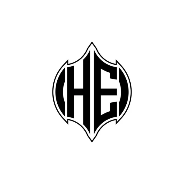 Monogram Logo Letter Gemoteric Line Rounded Shape Design Isolated Background — 图库矢量图片
