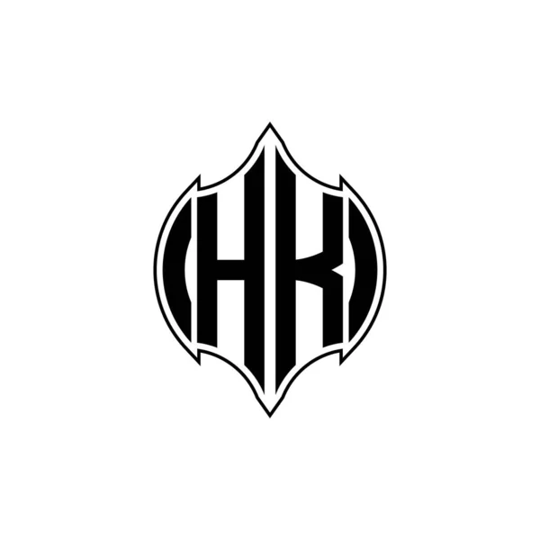 Monogram Logo Písmeno Gemoteric Linie Zaoblený Tvar Styl Design Izolovaném — Stockový vektor