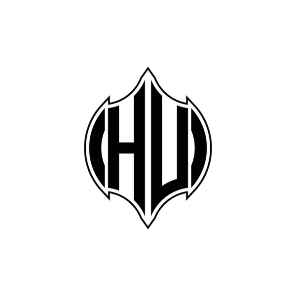 Logo Monogramu Linią Gemoteric Zaokrąglony Kształt Stylu Projektowania Pojedynczym Tle — Wektor stockowy