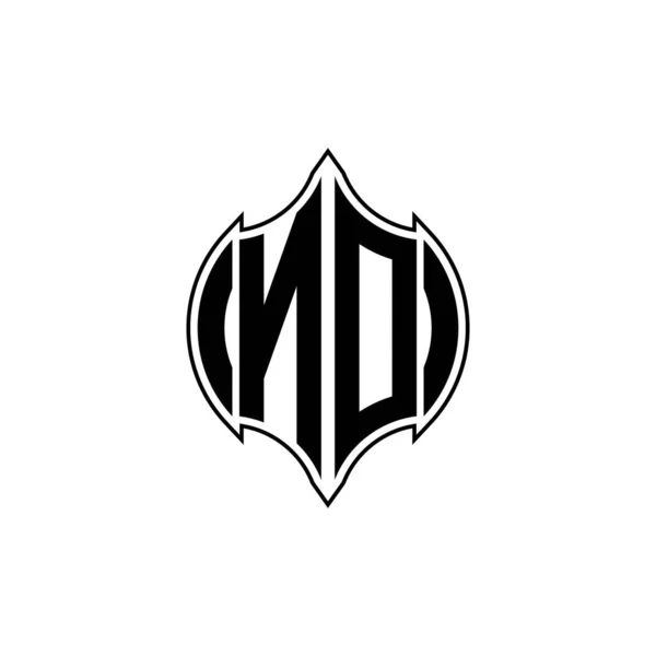 Monogram Logo Písmeno Gemoteric Linie Zakulacený Tvar Stylu Design Izolovaném — Stockový vektor