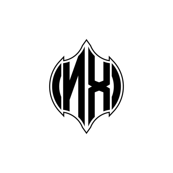 Gemoteric Çizgisi Olan Monogram Logo Harfi Izole Arkaplanda Yuvarlak Biçim — Stok Vektör