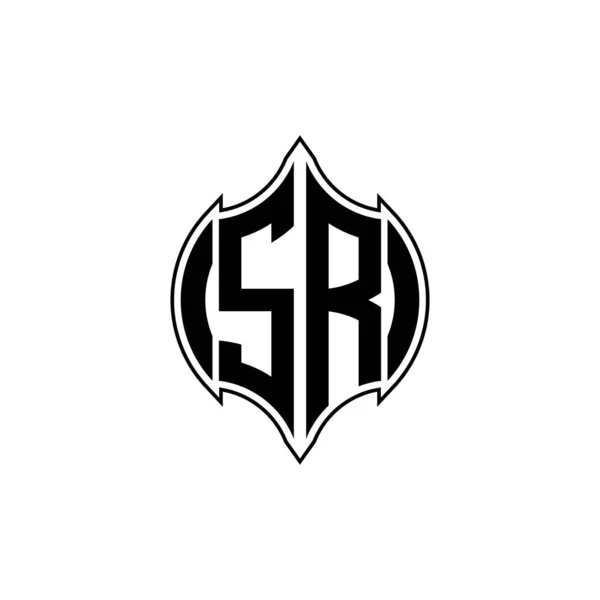 Litera Logo Monogram Linii Gemoteric Zaokrąglony Kształt Stylu Projektowania Pojedynczym — Wektor stockowy