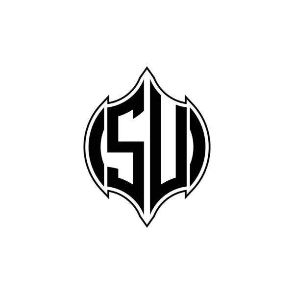 Logo Monogram Litera Gemoteric Linii Zaokrąglony Kształt Styl Projektowania Odizolowanym — Wektor stockowy