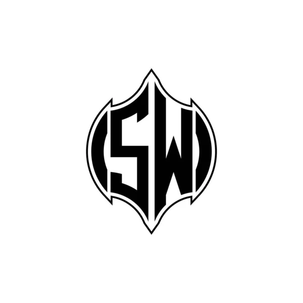Monogram Logo Písmeno Gemoteric Linie Zakulacený Tvar Stylu Design Izolovaném — Stockový vektor