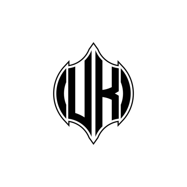 Monogram Logo Brief Met Gemoterische Lijn Afgeronde Vorm Stijl Ontwerp — Stockvector