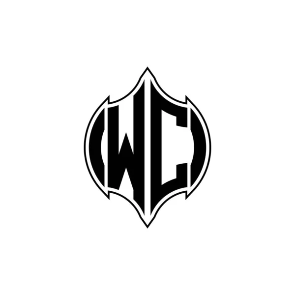 Monogram Logo Dopis Gemoteric Linie Zaoblený Tvar Stylu Design Izolovaném — Stockový vektor