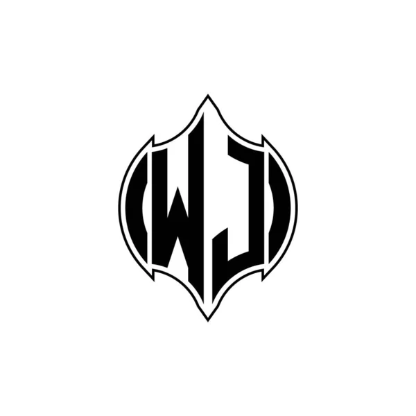 Monogram Logo Písmeno Gemoteric Linie Zaoblený Tvar Styl Design Izolovaném — Stockový vektor