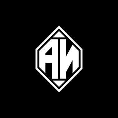 An monogram logo harfi Gemoteric çizgisi ile izole arkaplanda yuvarlak biçim tasarımı, harf monogramı