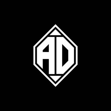 Gemoteric çizgili AO Monogram logo harfi izole arkaplanda yuvarlak biçim tasarımı, silinmiş harf monogramı