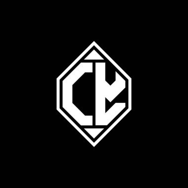 Gemoteric çizgili CY Monogram logo harfi izole arkaplanda yuvarlak biçim tasarımı, silinmiş harf monogramı