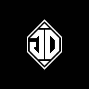 GO Monogram logo harfi Gemoteric çizgisi izole arkaplanda yuvarlak biçim tasarımı, silinmiş harf monogramı