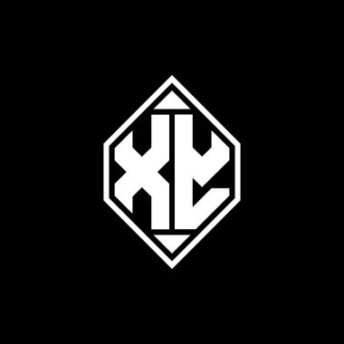 Gemoteric çizgisi olan XY Monogram logo harfi izole arkaplanda yuvarlak biçim tasarımı, silinmiş harf monogramı