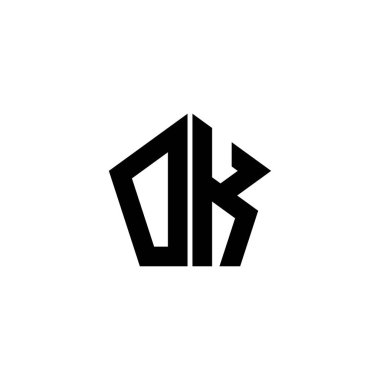 Beyaz arkaplanda izole edilmiş çokgen geometrik şekil tasarımlı monogram logo harfi. Yıldız çokgeni, kalkan yıldızı geometriği.