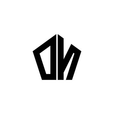 Beyaz arkaplanda izole edilmiş çokgen geometrik şekil tasarımlı monogram logo harfi. Yıldız çokgeni, kalkan yıldızı geometriği.