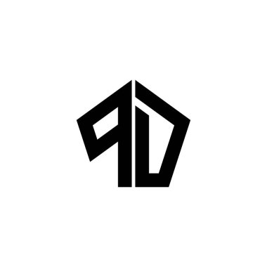 Beyaz arkaplanda izole edilmiş çokgen geometrik şekil tasarımlı PD Monogram logo harfi. Yıldız çokgeni, kalkan yıldızı geometriği.