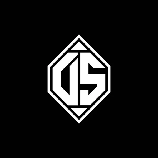 Monogram Logo Letter Gemoteric Line Arredondado Design Estilo Forma Fundo —  Vetores de Stock