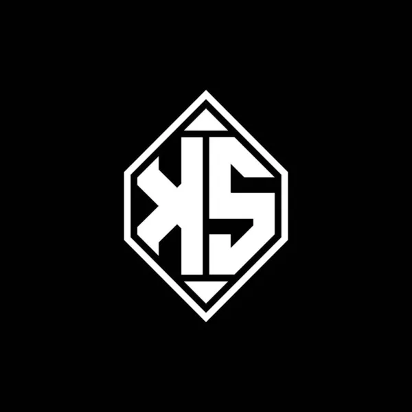 Monogramm Logo Buchstabe Mit Gemoterischer Linie Abgerundete Form Stil Design — Stockvektor