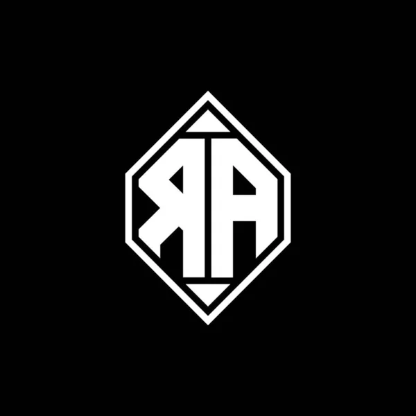 Gemoteric Çizgili Monogram Logo Harfi Izole Arkaplanda Yuvarlak Şekil Tasarımı — Stok Vektör