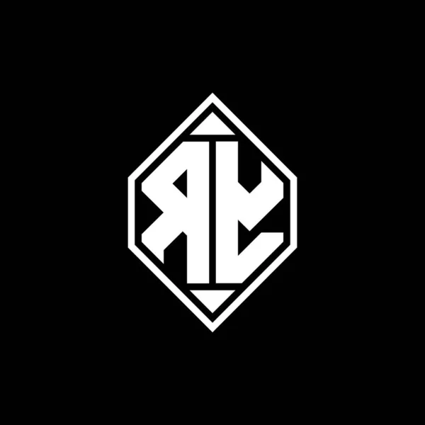 Monogram Logo Letter Gemoteric Line Rounded Shape Style Design Isolated — Stock Vector