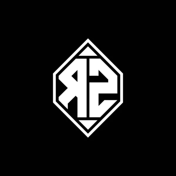 Monogram Logo Letter Met Gemoterische Lijn Afgeronde Vorm Stijl Ontwerp — Stockvector