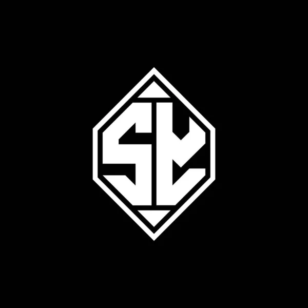 Gemoteric Çizgili Monogram Logo Harfi Izole Arkaplanda Yuvarlak Biçim Tasarımı — Stok Vektör