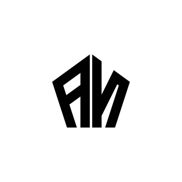 Lettera Logo Monogram Con Disegno Geometrico Poligonale Isolato Sfondo Bianco — Vettoriale Stock