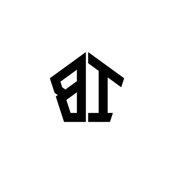 Monogram Logo Lettera Con Disegno Forma Geometrica Poligonale Isolato Sfondo — Vettoriale Stock