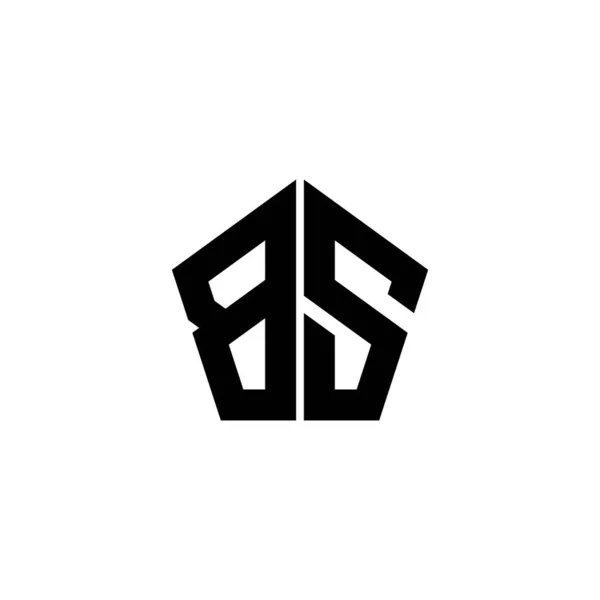 Monogram Logo Harfi Beyaz Arkaplanda Izole Edilmiş Çokgen Geometrik Şekil — Stok Vektör