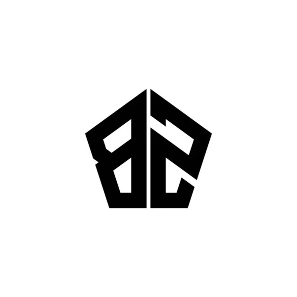 Beyaz Arkaplanda Izole Edilmiş Çokgen Geometrik Şekil Tasarımlı Monogram Logo — Stok Vektör