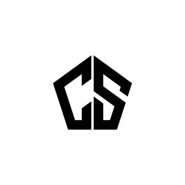 Logotipo Monogram Con Diseño Forma Geométrica Poligonal Aislado Sobre Fondo — Vector de stock