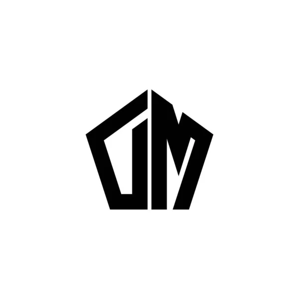 Monogramm Logo Buchstabe Mit Polygonaler Geometrischer Form Design Isoliert Auf — Stockvektor