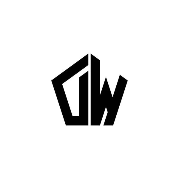 Logo Monogramu Wielobocznym Geometrycznym Kształtem Odizolowanym Białym Tle Gwiazda Wielokątna — Wektor stockowy