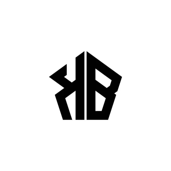 Monogram Logo Literă Design Formă Geometrică Poligonală Izolat Fundal Alb — Vector de stoc