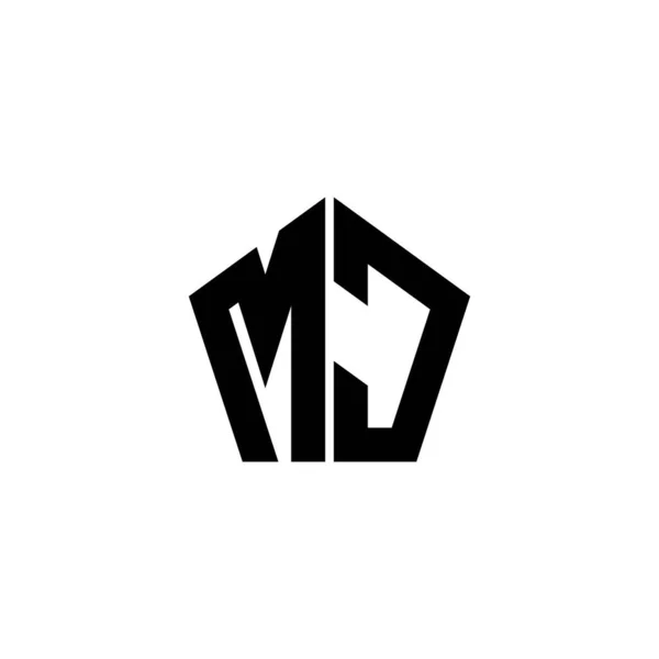 Monogram Logotyp Bokstav Med Polygonal Geometrisk Form Stil Design Isolerad — Stock vektor