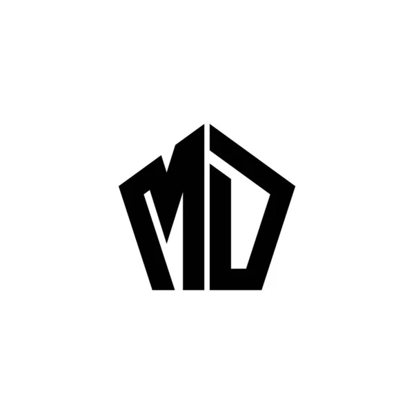 Litera Logo Monogramu Wielobocznym Geometrycznym Stylem Kształtu Odizolowana Białym Tle — Wektor stockowy