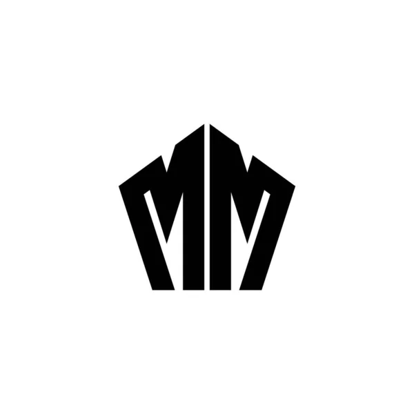 Litera Logo Monogram Wielobocznym Geometrycznym Stylem Kształtu Odizolowana Białym Tle — Wektor stockowy