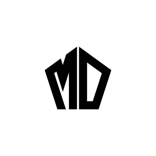 Monograma Logotipo Letra Com Design Forma Geométrica Poligonal Estilo Isolado — Vetor de Stock