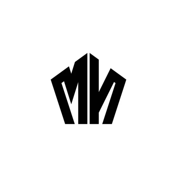 Logo Monogram Wieloboczną Geometryczną Stylistyką Odizolowaną Białym Tle Gwiazda Wielokątna — Wektor stockowy