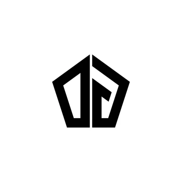 Monogram Logo Letter Polygonal Geometric Shape Style Design Isolated White — Stock Vector