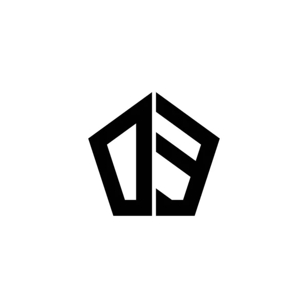 Monogram Logo Letter Polygonal Geometric Shape Style Design Isolated White — стоковый вектор