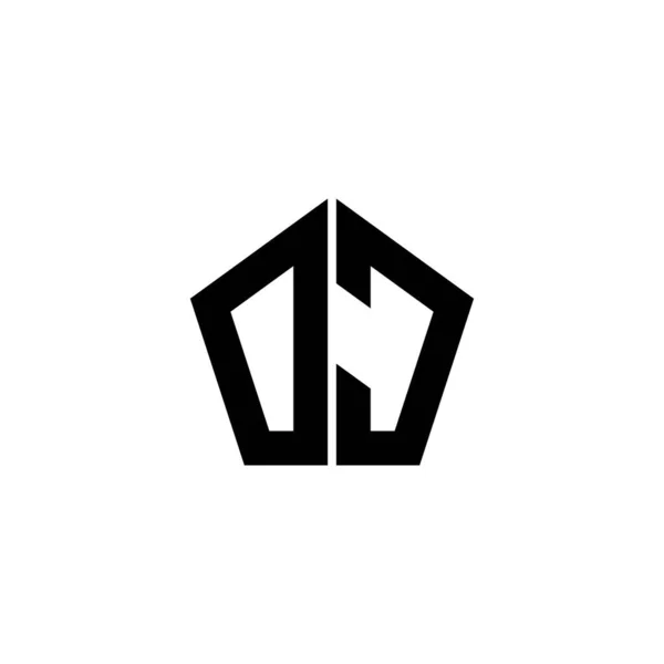 Logo Monogram Litera Wielobocznym Geometrycznym Kształcie Styl Projektowania Izolowane Białym — Wektor stockowy